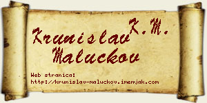 Krunislav Maluckov vizit kartica